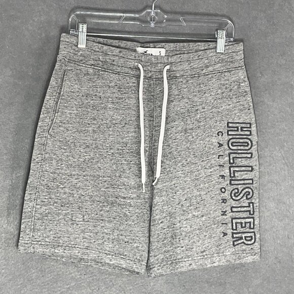 Hollister Mens Gray Classic Elastic Drawstring Waist Fleece Logo Shorts‎ Size S - Picture 1 of 10